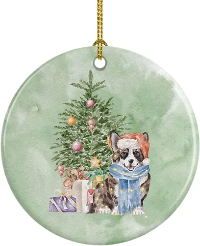 Vista 64 de Caroline's Treasures Bulldog, Bulldog inglés #2 y árbol de cerámica adorno colgante para árbol de Navidad, decoración colgante para el hogar