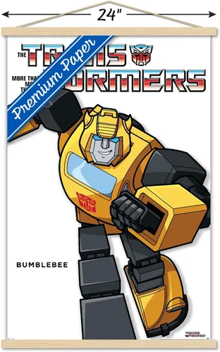 Vista 3 de Trends International Hasbro Transformers - Póster de pared de la serie Bumblebee Feature con marco magnético