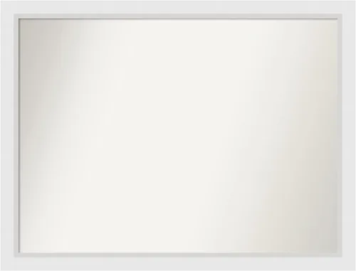 Vista 415 de Amanti Art Espejo de baño blanco para sobre el fregadero, 24 x 26 pulgadas, espejo rectangular blanco y blanco, marco de madera contemporáneo
