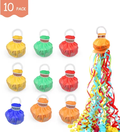 Vista 6 de BATTIFE Streamers Poppers - Galletas de confeti para lanzar a mano, sin ensuciar, para cumpleaños, bodas, fiestas, fiestas, coloridos, 16.4 pies