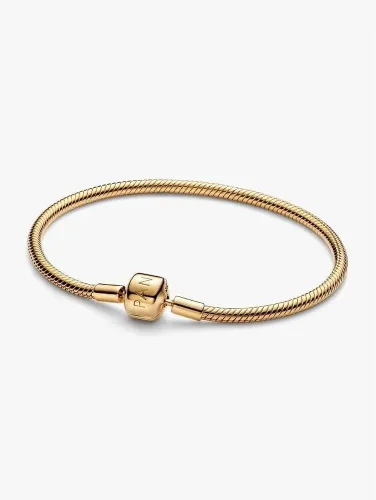 Vista 7 de Pulsera de serpiente con cierre de barril PANDORA Moments - Pulsera de plata para mujer - Plata fina - Con caja de regalo Dorado