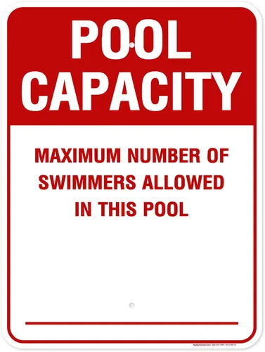 Vista 9 de Número máximo de nadadores permitidos en este cartel de piscina, 7 x 10 pulgadas, libre de óxido, aluminio 040, resistente a la decoloración
