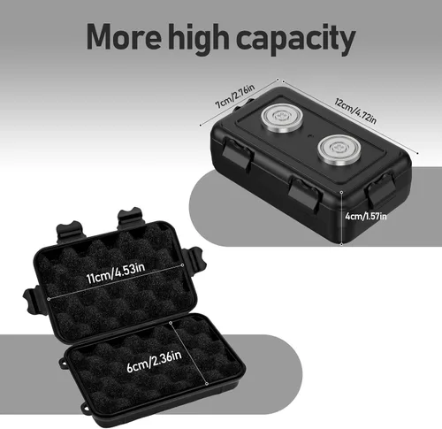 Vista 4 de Caja magnética para llaves oculta, almacenamiento magnético para llaves debajo del automóvil, caja de llaves oculta impermeable para exteriores