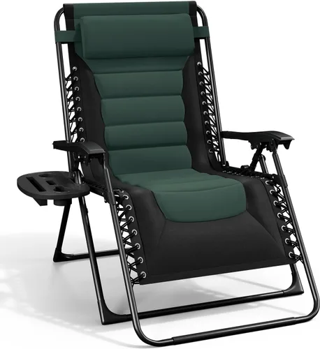 Vista 14 de Nestl Silla acolchada de gran tamaño de gravedad cero, silla de salón Gris / Negro