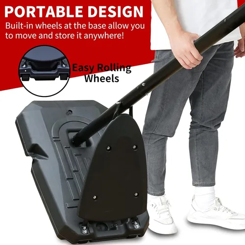 Vista 6 de Sports God - Sistema de aro de baloncesto portátil, tablero ajustable y ruedas para niños/adultos, interior y exterior