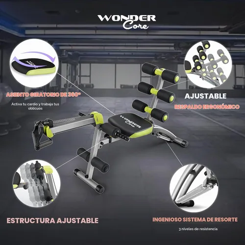 Vista 5 de WONDER CORE 2 Total Gym Machine, Ab Workout Equipment, Adjustable Ab Machine for Stomach Workout, Sit Up Exercise Equipment for Home Workouts