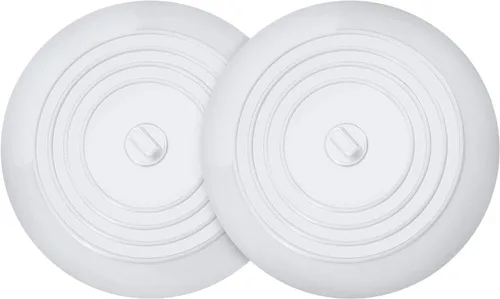 Vista 7 de VIGOR PATH Juego de 2 atrapadores de drenaje de pelo de ducha, cubierta de drenaje plana, atrapa cabello de 5.9 pulgadas para baño, tapón de Negro
