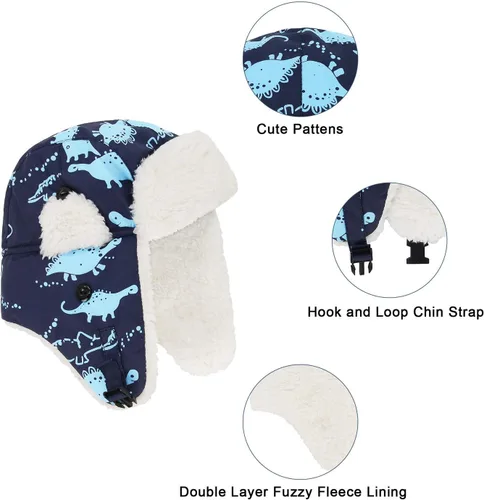 Vista 2 de Zando - Juego de gorro de invierno para bebé con forro polar