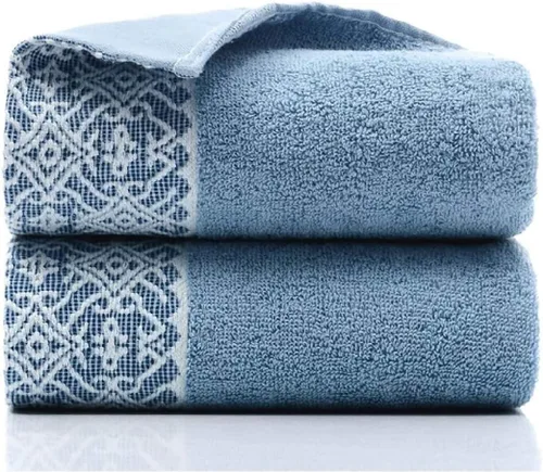 Vista 7 de Paquete de 2 toallas de mano, de algodón, toallas 100% algodón para el rostro, toalla suave duradera y altamente absorbente para baño, de lujo