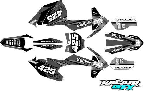Vista 3 de Kit de gráficos para KTM 250SX,250XC Y 300XC (2017-2018) Serie Screech Naranja 16 Mil - Adhesivo de carreras Dirtbike no-plastics