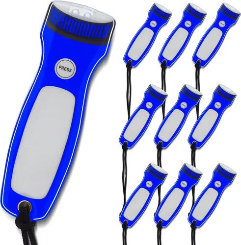 Vista 7 de DISCOUNT PROMOS Juego de 10 Linternas Magnéticas Planas Blackout - Luces LED, Correa de Muñeca Incluida, Imán para Nevera - Negro