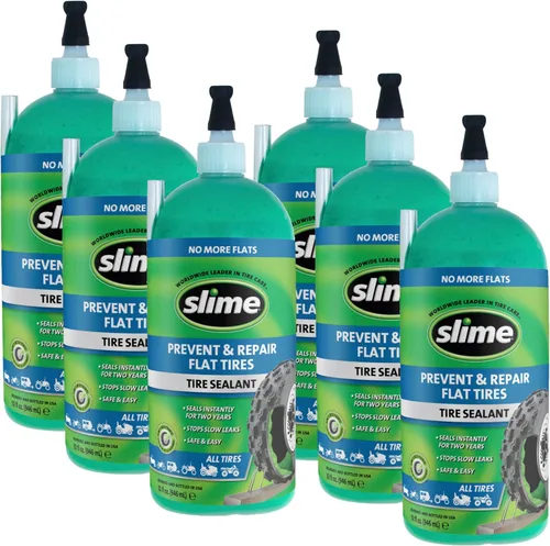 Vista 9 de Slime 10206 - Sellador de reparación de pinchazos de neumáticos planos, evita y repara, todos los neumáticos sin cámara fuera de carretera,