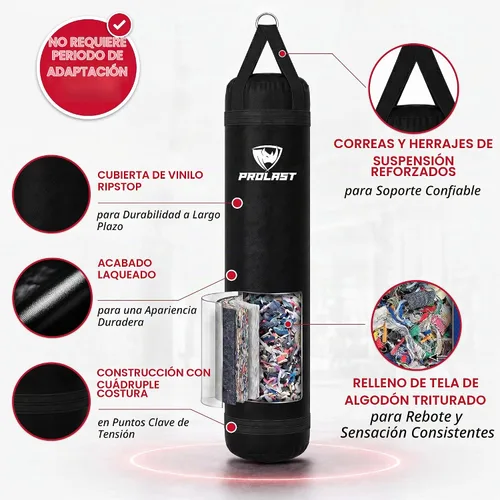 Vista 3 de Heavy Punching Kicking Bag for Adults, Boxing, MMA, Martial Arts, Muay Thai, Strength Training Equipment, 5ft, 100 lbs, Classic Logo