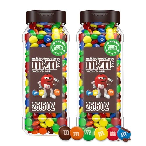 Vista 11 de M&M'S Frascos de caramelos de chocolate con leche a granel, surtido de caramelos de chocolate, caramelos a granel tamaño fiesta, bocadillos