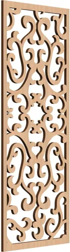 Vista 56 de 9 3/8 pulgadas de ancho x 24 3/8 pulgadas de alto x 1/4 de alto Smithfield paneles de pared de madera con calado, abedul