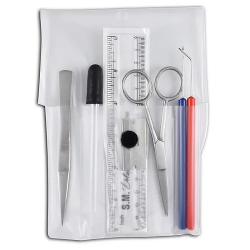 Vista 2 de Kit de disección de 7 piezas para principiantes, laboratorio de biología y anatomía, juego de disección para estudiantes con bolsa de fácil