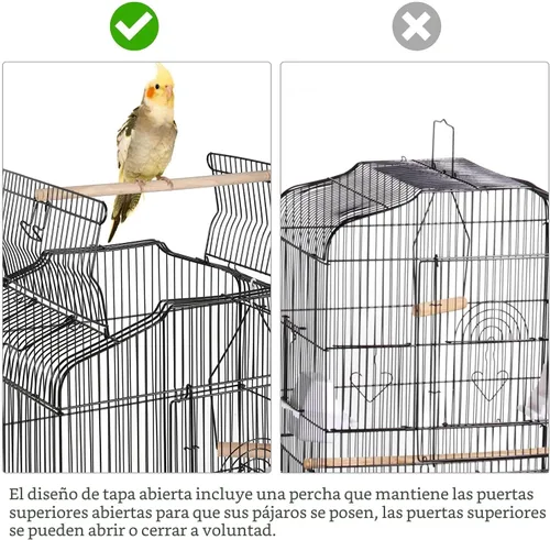 Vista 6 de Yaheetech Jaulas medianas para pájaros de 41 pulgadas con parte superior abierta para periquitos, pinzones, canarios, tortolitos, loros cuáqueros