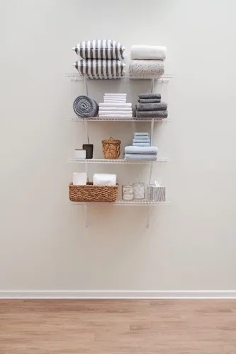 Vista 10 de Rubbermaid: kit de estante de lino para montaje directo, longitud de 3 pies, color blanco