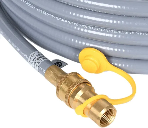 Vista 4 de GasSaf Manguera de Gas Natural de 10 Pies con DI de 1/2", con Accesorio de Conexión Rápida, Kit de Conversión para Parrilla de Gas, Generador
