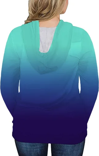Vista 4 de VISLILY - Sudaderas con capucha para mujer, talla grande, con bloques de color y bolsillos, talla XL a 4XL