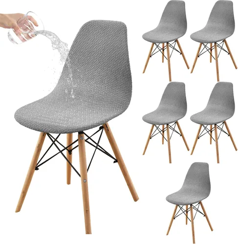 Vista 59 de HAOYONG Fundas para silla de comedor modernas de mediados de siglo, funda estampada para silla sin brazos, fundas elásticas para cocina, oficina