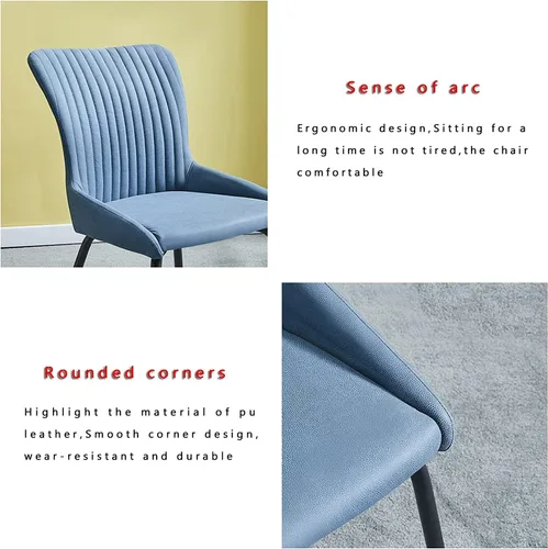 Vista 7 de LIOONS Kitchen Chairs Dining Chairs Armless Leather Fabric Modern Style Furniture Kitchen Chairs with Soft Cushion and Metal Legs for Dining Room