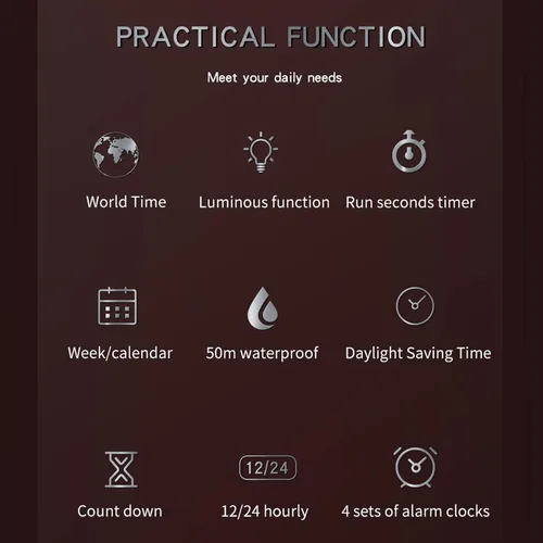 Vista 7 de Reloj para hombre, relojes tácticos para hombre, negro, militar, 5ATM, impermeable, deportivo, reloj digital, diseño genial, hora mundial