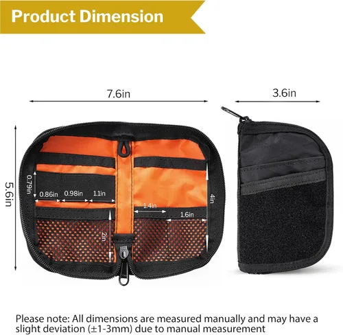 Vista 6 de VIPERADE VE10 EDC Pouch Small Multitool Pocket Pouch with DIY Patche Area