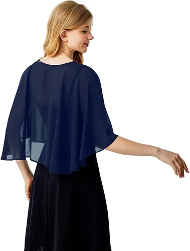 Vista 7 de Ciormis Capa de gasa suave para mujer, chal de boda, vestido de noche