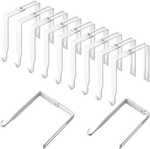 Vista 24 de Amylove 4 ganchos ajustables para cubículos, ganchos universales de metal para cubículos, para colgar puertas, ajustables para adaptarse a paneles