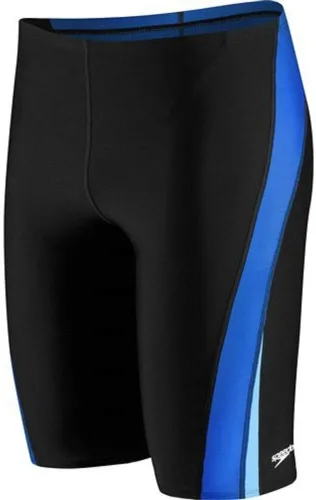 Vista 19 de Speedo Endurance+ - Traje de baño para hombre con colores del equipo empalmados chispa negro/azul