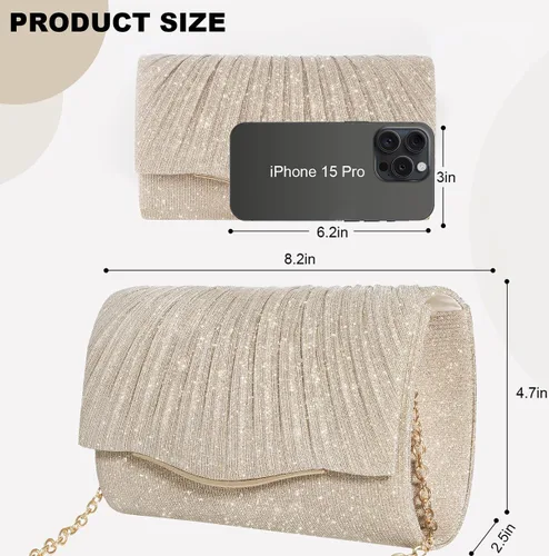 Vista 3 de Carteras de mano para mujeres, formales, elegantes, bolso de noche, bolsos de mano, bolso cruzado para boda, cóctel, baile de graduación, fiesta