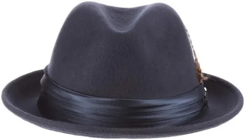 Vista 9 de Stacy Adams Sombrero Fedora de fieltro de lana aplastable para hombre Negro