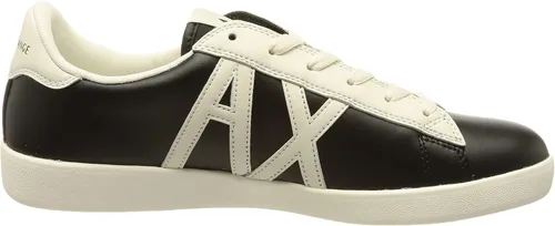 Vista 6 de AX ARMANI EXCHANGE Zapatos deportivos de cuero con logotipo para hombre, Blanco