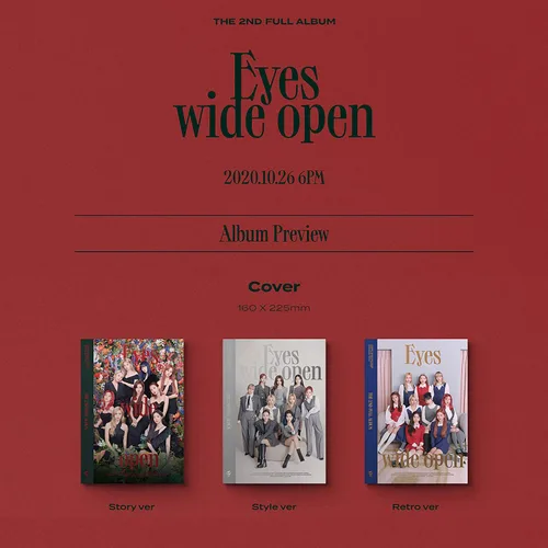 Vista 2 de TWICE 2º Álbum - EYES WIDE OPEN STORY ver. Libro de fotos + tarjeta de mensaje + póster lírico + calcomanía + tarjetas de fotos