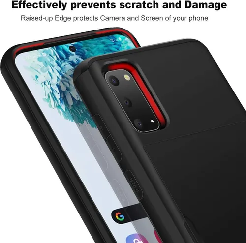 Vista 4 de Jiunai - Carcasa tipo cartera con espacio para tarjetas, para Galaxy S20