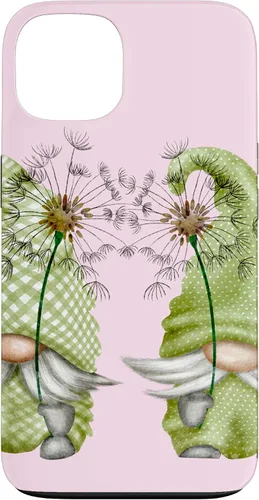 Vista 7 de Gnomos de primavera de diente de león para iPhone 16 para mujeres y divertido estuche de jardinero