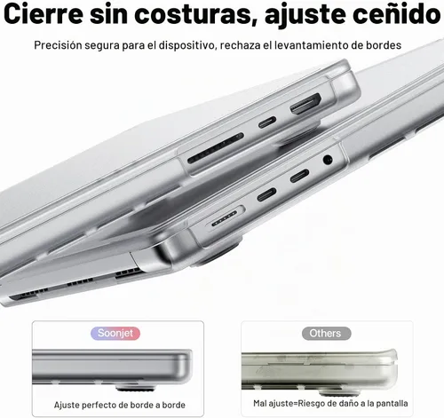 Vista 4 de Soonjet CrackGuard - Funda para MacBook Pro de 14 pulgadas M5 M4 M3 M2 M1 Pro/Max 2025 2024-2021 [actualización antigrietas] [ajuste impecable]