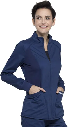 Vista 6 de Cherokee WW301 - Chaqueta de ropa quirúrgica para mujer, con cremallera frontal, alta y baja
