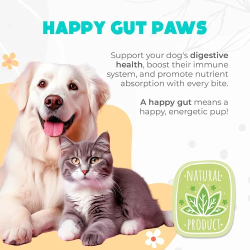 Vista 4 de Probióticos masticables para perros, 60 piezas, apoyo para la salud digestiva e intestinal, masticables probióticos para perros con enzimas e