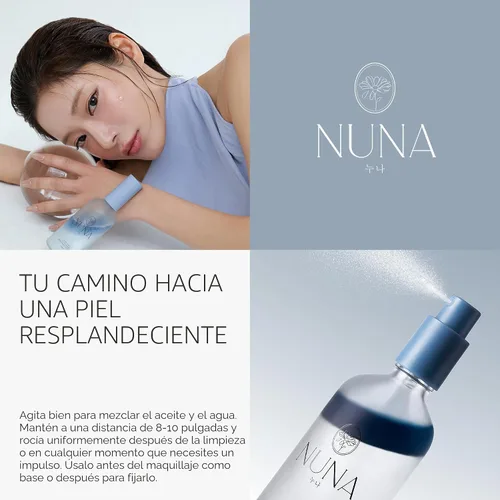 Vista 3 de NUNA Spray de suero facial ultra hidratante con péptidos, niacinamida, ácido hialurónico y extractos botánicos, niebla facial coreana ligera