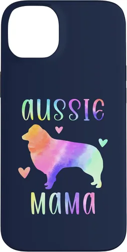 Vista 15 de iPhone 16 Aussie Mama Australian Shepherd Mom Rainbow Watercolor Case