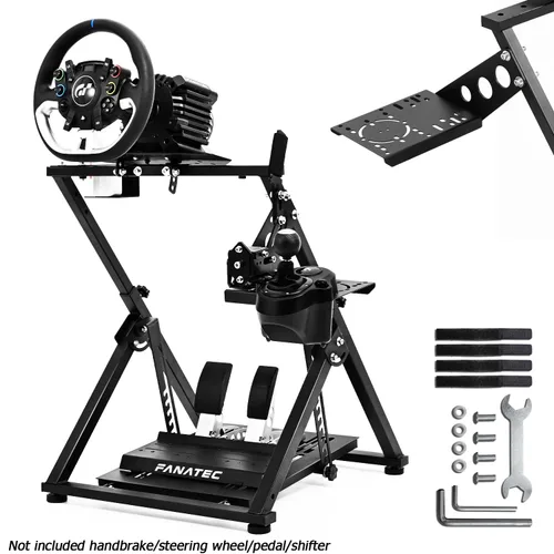Vista 7 de Anman Foldable Driving Gaming Wheel Stand Fit for Logitech G25 G27G29G923 Thrustmaster PXN V9 Adjustable Steering Wheel Stand,Not Included