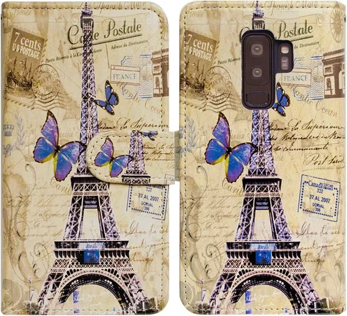 Vista 10 de Bcov Funda para Galaxy S9 Plus, funda de cuero con diseño de mandala de colores brillantes para Samsung Galaxy S9 Plus