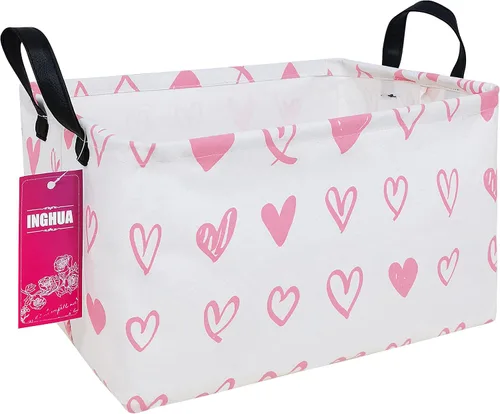 Vista 13 de Cesta de almacenamiento rectangular de tela con organizador de tela para juguetes, libros, ropa, regalos, mascotas - Perfecta para el hogar Rec