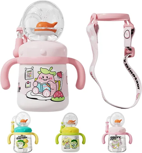Vista 8 de Vaso para Beber con Chorro de Ballena, Tazas para Beber con Peso con Correas Ajustables, Vasos de Agua de Ballena de 300ml con Punta Suave