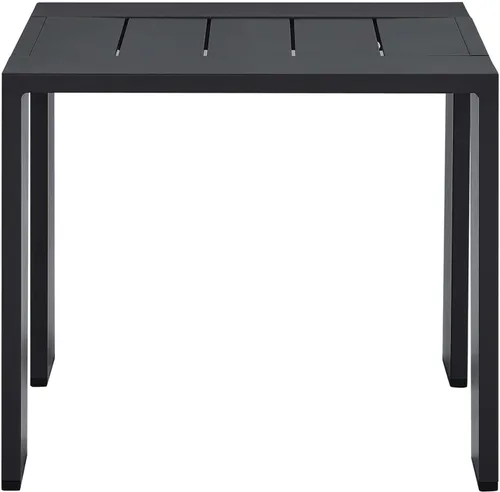 Vista 6 de Modway Tahoe - Mesa auxiliar de aluminio con recubrimiento de polvo para patio al aire libre, color gris