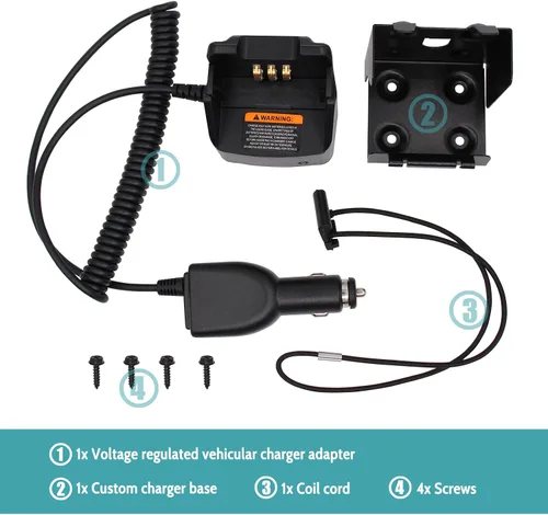 Vista 2 de Reemplazar PMLN7089 Cargador de coche para Motorola CP200 CP200D PR400 EP450 DEP450 CP040 CP150 CP180 Cargador de coche de viaje para vehículos