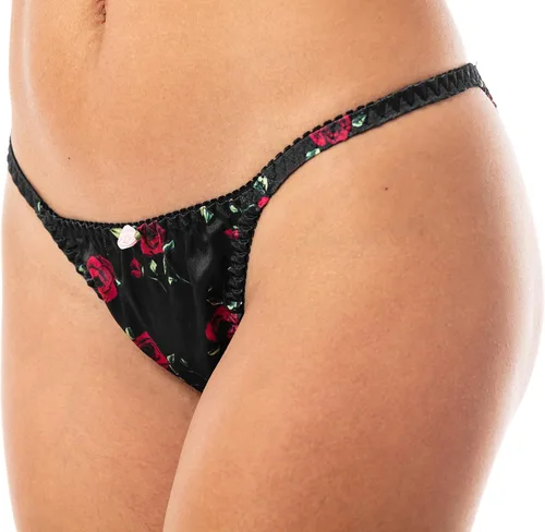 Vista 2 de Satini Bragas de satén con estampado Tanga para mujer