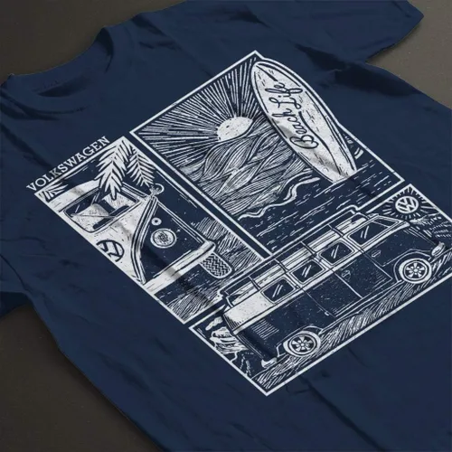 Vista 4 de Volkswagen Beach Life Camper Doodle - Camiseta para hombre